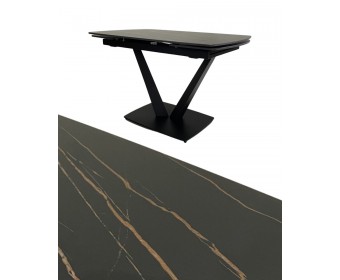 Стол ALATRI 120 MATT GOLDEN BLACK SINTERED STONE / BLACK 