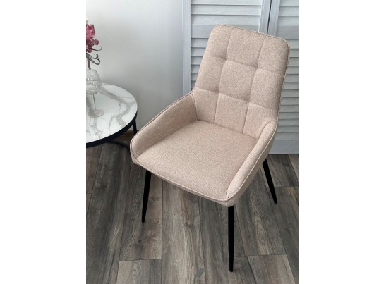 Стул CARACAS Barrel-09 Бежевый, ткань / черный каркас / Товарный знак DISAUR в Ростове-на-Дону