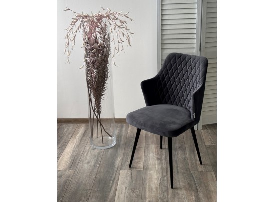 Стул HERMAN 360 град. BM-3 ТЕМНО-СЕРЫЙ, велюр / черный каркас в Ростове-на-Дону