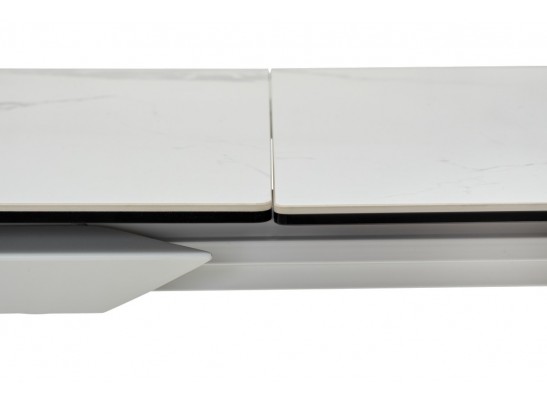 Стол CREMONA 140 HIGH GLOSS STATUARIO Белый мрамор глянцевый, керамика/ белый каркас, ®DISAUR в Ростове-на-Дону