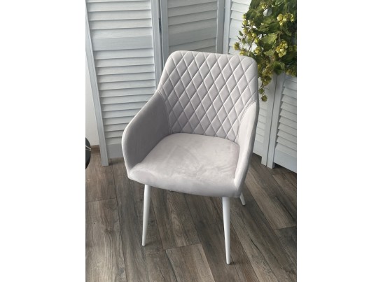 Стул BRANDY-X СВЕТЛО-СЕРЫЙ BM-4, велюр / белый каркас, велюр в Ростове-на-Дону