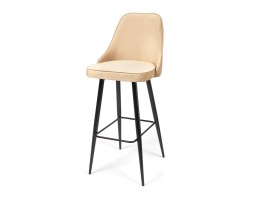 Полубарный стул NEPAL-PB БЕЖЕВЫЙ #5, велюр/ черный каркас (H=68cm)  Полубарный стул NEPAL-PB БЕЖЕВЫЙ #5, велюр/ черный каркас (H=68cm)