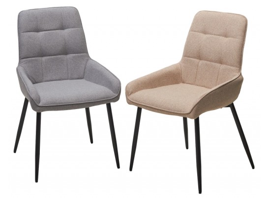 Стул CARACAS Barrel-09 Бежевый, ткань / черный каркас / Товарный знак DISAUR в Ростове-на-Дону