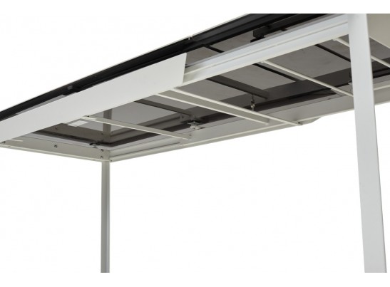 Стол CREMONA 140 HIGH GLOSS STATUARIO Белый мрамор глянцевый, керамика/ белый каркас, ®DISAUR в Ростове-на-Дону