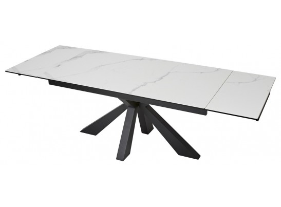 Стол ALEZIO 160 BIANCO TL-45 Белый мрамор матовый, испанская керамика/ черный каркас, ®DISAUR в Ростове-на-Дону