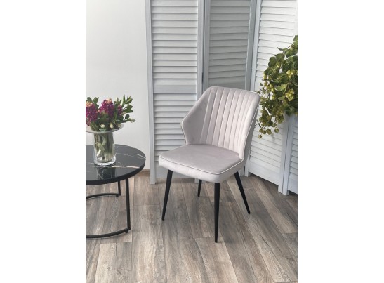 Стул SEATTLE-V СВЕТЛО-СЕРЫЙ BM-4, велюр / черный каркас в Ростове-на-Дону