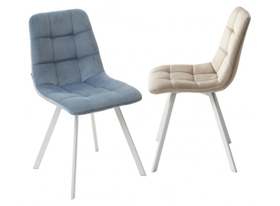 Стул CHILLI SQUARE G108-56 пудровый синий, велюр/ белый каркас в Ростове-на-Дону