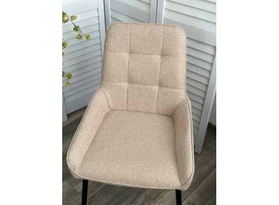 Стул CARACAS Barrel-09 Бежевый, ткань / черный каркас / Товарный знак DISAUR в Ростове-на-Дону