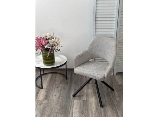 Стул NURI 180 град. поворот. 3018-03 светло-серый, шенилл/ черный каркас, ®DISAUR в Ростове-на-Дону