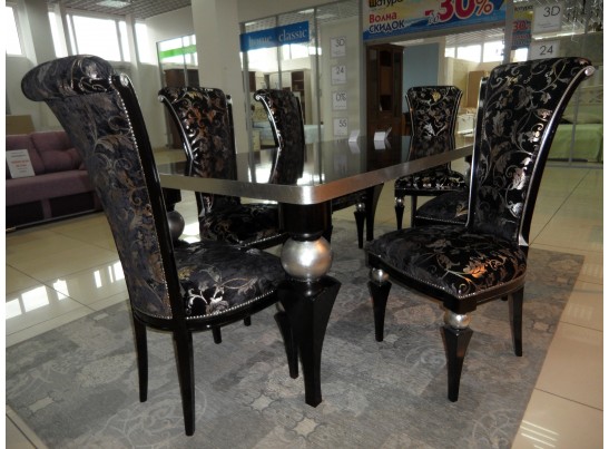 3224/TR Стол, черный с серебром СКИДКА 50% в Ростове-на-Дону