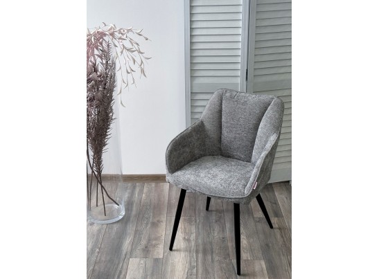 Стул REFLET 3018-17 серый, шенилл / черный каркас, ®DISAUR в Ростове-на-Дону