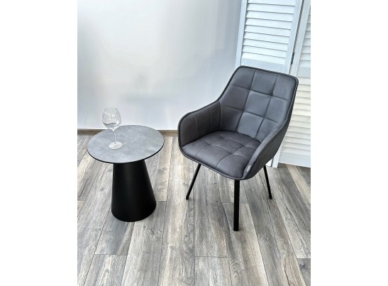 Стул MAVERICK 360 град. поворот. HK007-10 Темно-серый, искусственная замша / черный каркас, в Ростове-на-Дону