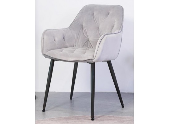 Стул TROY BLUVEL-03 LIGHT GREY, велюр/ черный каркас в Ростове-на-Дону