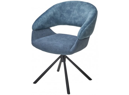 Стул EMBER 360 град. поворот. 7525-56 Синий, велюр/ ENJOY-315 Синий, ткань/ Черный, ®DISAUR в Ростове-на-Дону