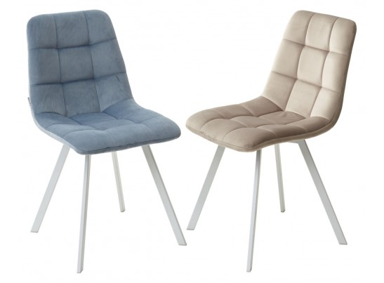 Стул CHILLI SQUARE G108-56 пудровый синий, велюр/ белый каркас в Ростове-на-Дону