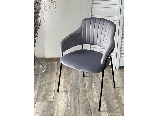 Стул ЛОТОС, цвет H-14 Серый, велюр / черный каркас в Ростове-на-Дону