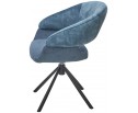 Стул EMBER 360 град. поворот. 7525-56 Синий, велюр/ ENJOY-315 Синий, ткань/ Черный, ®DISAUR в Ростове-на-Дону