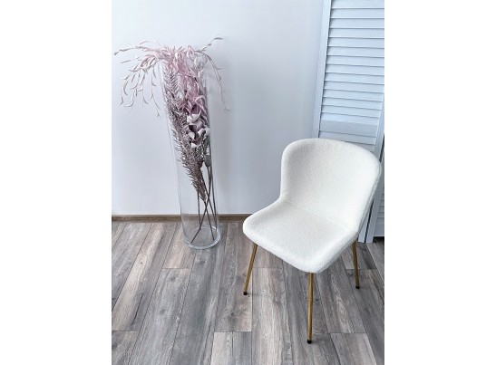 Стул RIYA UF992-01 Белый, teddy / золотой каркас в Ростове-на-Дону