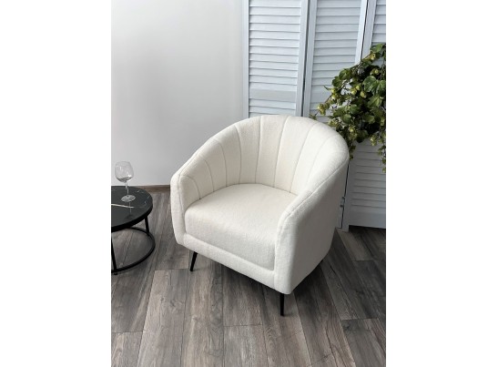 Кресло KALMAR NINI-01 Белый, teddy / черный каркас в Ростове-на-Дону