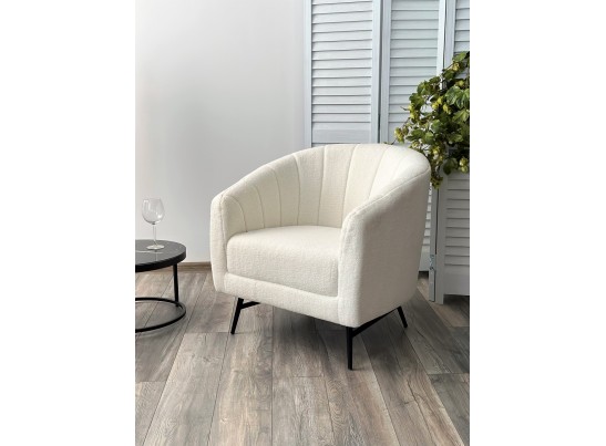 Кресло KALMAR NINI-01 Белый, teddy / черный каркас в Ростове-на-Дону