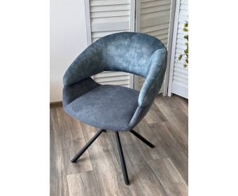 Стул EMBER 360 град. поворот. 7525-56 Синий, велюр/ ENJOY-315 Синий, ткань/ Черный, ®DISAUR