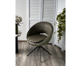 Стул ANABEL 360 град. поворот Зеленый F07-003-01 / MONTECRISTO 8421 / серый каркас, ®DISAUR