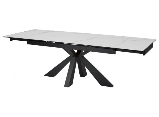 Стол ALEZIO 160 BIANCO TL-45 Белый мрамор матовый, испанская керамика/ черный каркас, ®DISAUR в Ростове-на-Дону