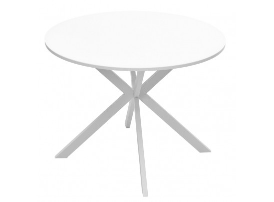 Стол ВЕГА D100 Белый, стекло/ белый каркас в Ростове-на-Дону