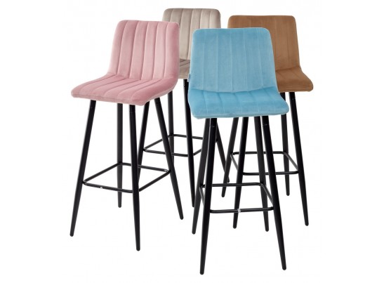 Барный стул DERRY G108-17 живой коралл, велюр в Ростове-на-Дону