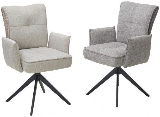 Стул ПОНС (PONCE) 360 град. поворот. цвет 07 Серый, ткань/ 841-16 Серый, букле/ Черный, ®DISAUR в Ростове-на-Дону