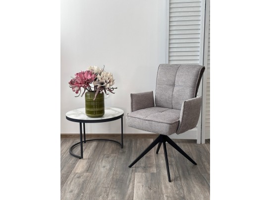 Стул ПОНС (PONCE) 360 град. поворот. цвет 07 Серый, ткань/ 841-16 Серый, букле/ Черный, ®DISAUR в Ростове-на-Дону