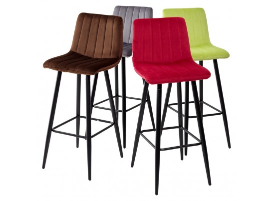 Барный стул DERRY G108-17 живой коралл, велюр в Ростове-на-Дону