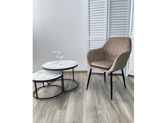 Стул ALABAMA BLUVEL-40 BEIGE, велюр / черный каркас в Ростове-на-Дону