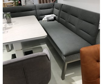 Скамья угловая MALIAN GREY 211х171,5 см, экокожа + ткань 