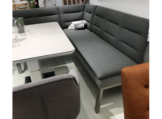 Скамья угловая MALIAN GREY 211х171,5 см, экокожа + ткань в Ростове-на-Дону