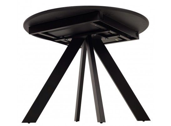 Стол БОНЖУР 100 ЧЕРНЫЙ МРАМОР, черная шагрень, стекло / ЧЕРНЫЙ каркас в Ростове-на-Дону