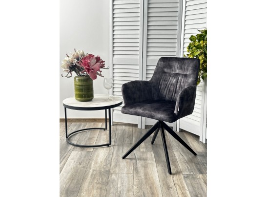 Стул DANTE 360 град. поворот. VT5001-3 античный серый, велюр без "пальчиковый"/ черный, DISAUR в Ростове-на-Дону