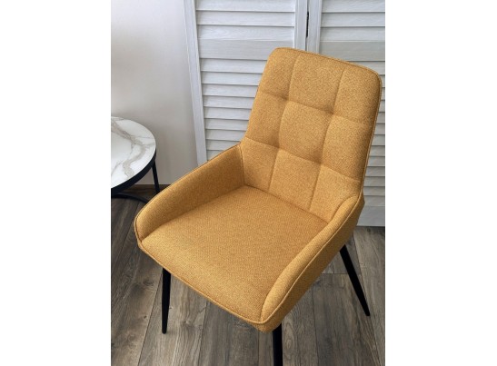 Стул CARACAS Barrel-48 Горчичный, ткань / черный каркас / Товарный знак DISAUR в Ростове-на-Дону