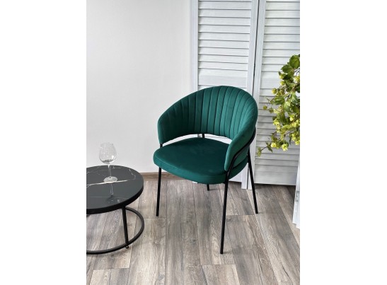 Стул JUST, цвет Velutto 33 Изумрудный, велюр / черный каркас в Ростове-на-Дону