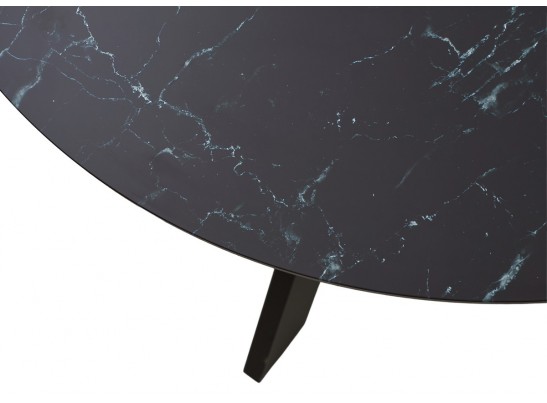 Стол БОНЖУР 100 ЧЕРНЫЙ МРАМОР, черная шагрень, стекло / ЧЕРНЫЙ каркас в Ростове-на-Дону