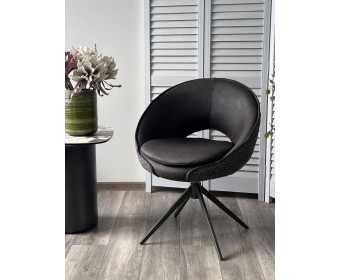 Стул ANABEL 360 град. поворот Черный Maison 99# / OTE COBBLE 457 / серый каркас, ®DISAUR