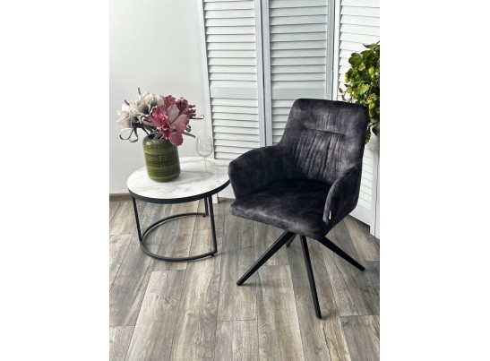 Стул DANTE 360 град. поворот. VT5001-3 античный серый, велюр без "пальчиковый"/ черный, DISAUR в Ростове-на-Дону