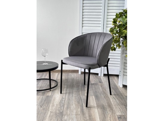 Стул ДЕНИ, цвет Velutto 32 Антрацитовый, велюр / черный каркас в Ростове-на-Дону
