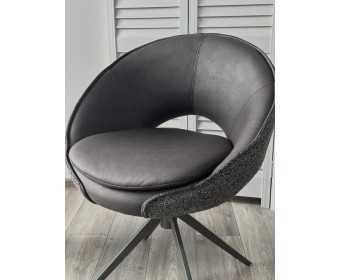 Стул ANABEL 360 град. поворот Черный Maison 99# / OTE COBBLE 457 / серый каркас, ®DISAUR