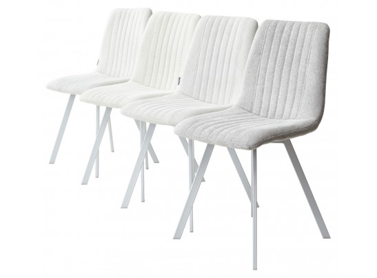 Стул ELVIS WZ2042-19 галечный серый фактурный велюр/ белый каркас в Ростове-на-Дону