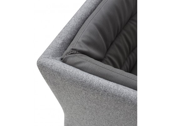 Скамья угловая MALIAN GREY 211х171,5 см, экокожа + ткань в Ростове-на-Дону