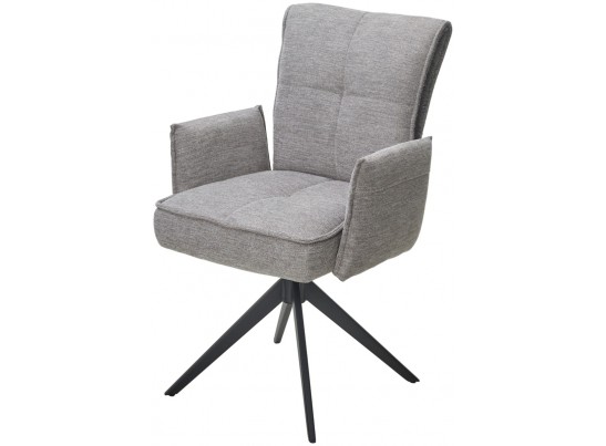 Стул ПОНС (PONCE) 360 град. поворот. цвет 07 Серый, ткань/ 841-16 Серый, букле/ Черный, ®DISAUR в Ростове-на-Дону