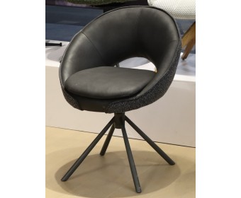 Стул ANABEL 360 град. поворот Черный Maison 99# / OTE COBBLE 457 / серый каркас, ®DISAUR