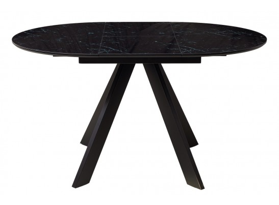 Стол БОНЖУР 100 ЧЕРНЫЙ МРАМОР, черная шагрень, стекло / ЧЕРНЫЙ каркас в Ростове-на-Дону