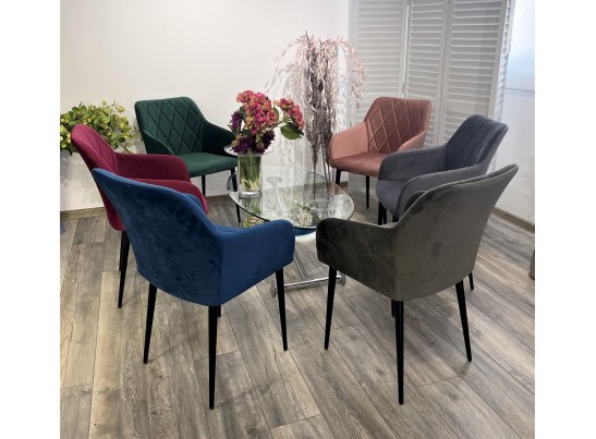 Стул BRANDY-X СИНИЙ #29, велюр / черный каркас в Ростове-на-Дону